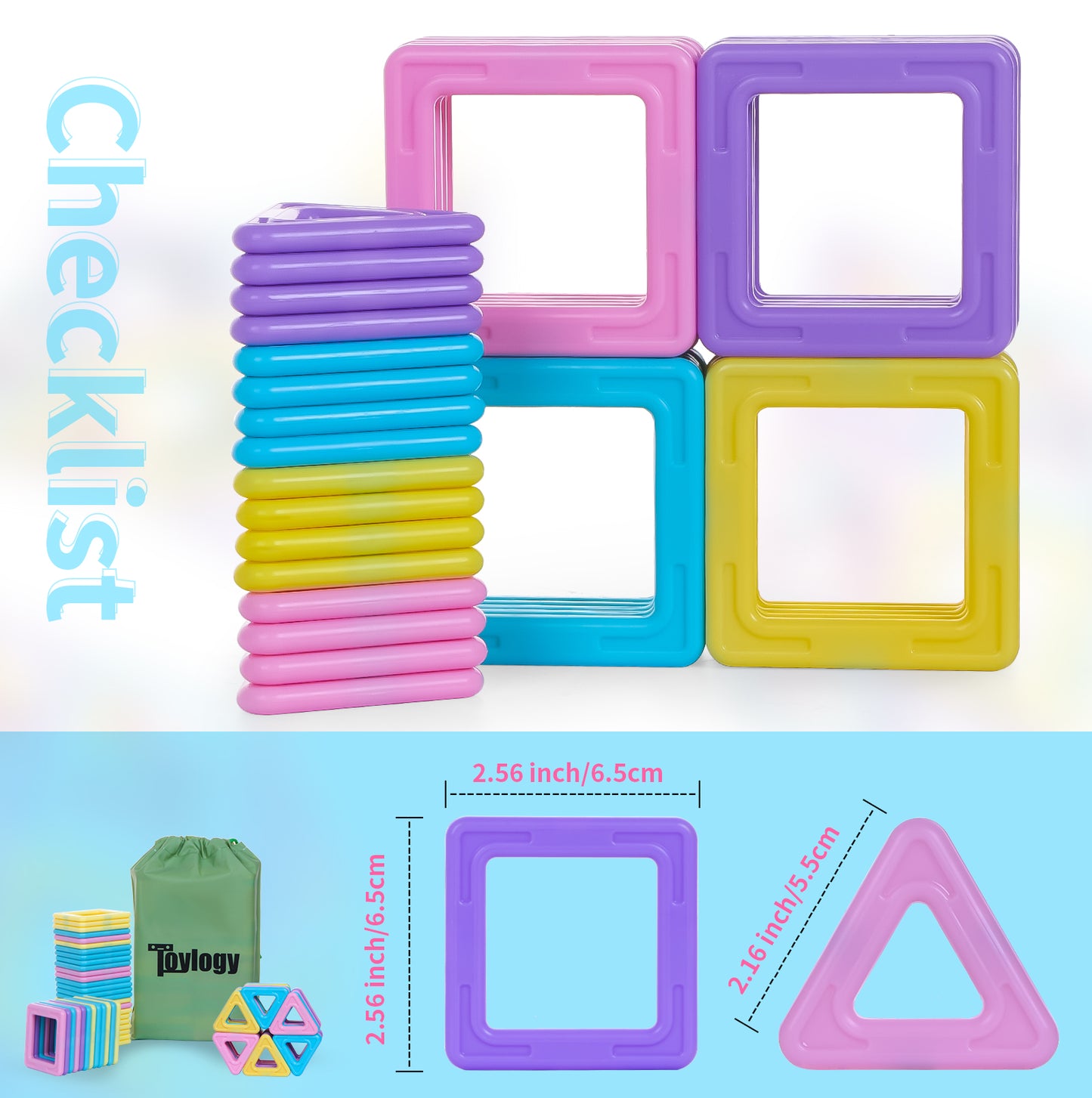 Upgraded Magnetic Tiles Toys for 3 4 5 6 7 Year Old Boys Girls Magnetic Blocks Building Set for Toddlers STEM Learning Toys for Kids Boredom Buster Educational Toys Gifts