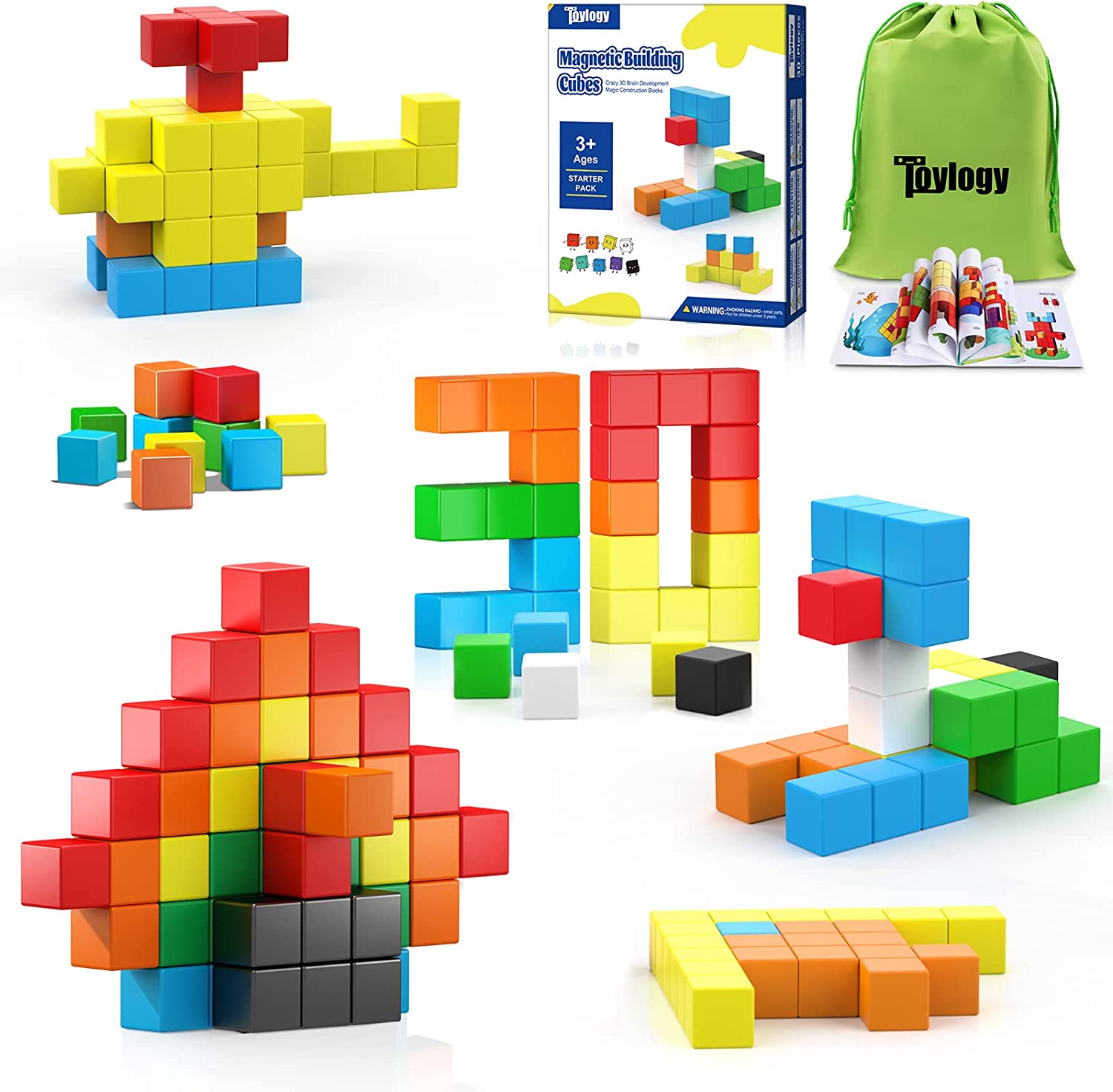 Magnetic Blocks-Build Mine Magnet World Set, Magnetic Toys for