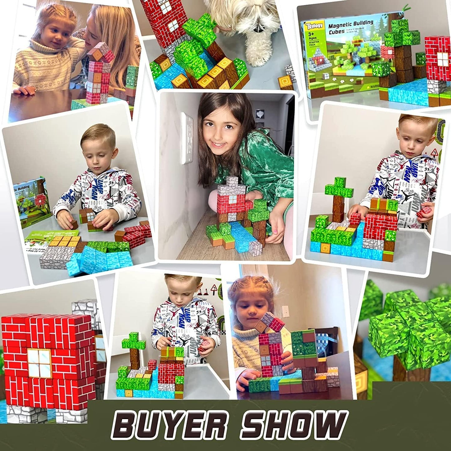 100PCS Magnetic Blocks-Build Mine Magnet World Set, Magnetic Toys for Boys & Girls Age 3-5 6-8, STEM Sensory Toys for Toddlers Gifts for 3+ Years Old Girls Boys, Classroom Must Haves Construction Toys