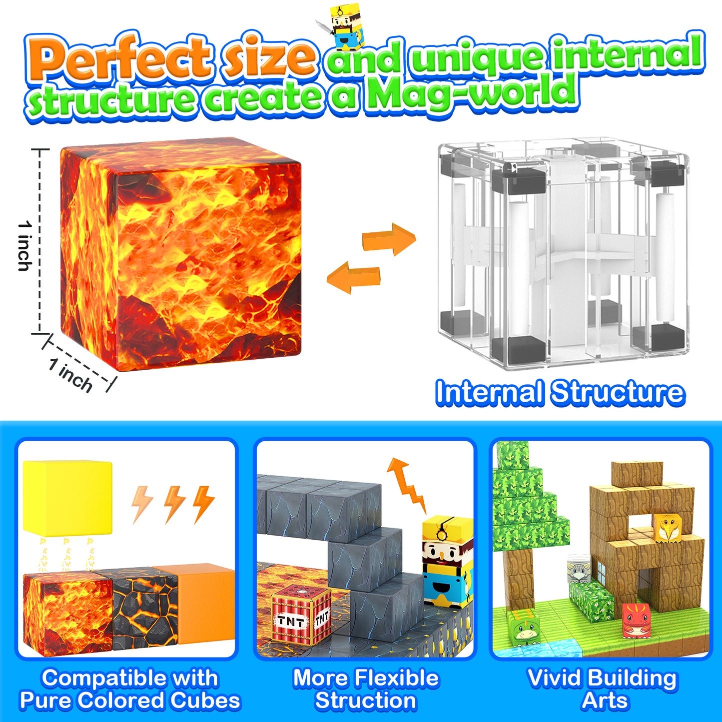 154PCS Dinosaur Toys Magnetic Blocks-Build Mine Magnet World Forest Mine Edition, Dino Adventure Magnetic Building Sensory STEM Kids Toys for Boys Age 3+,Magnet Games for Boys Girls 3-5 4-6 5-7 6-8
