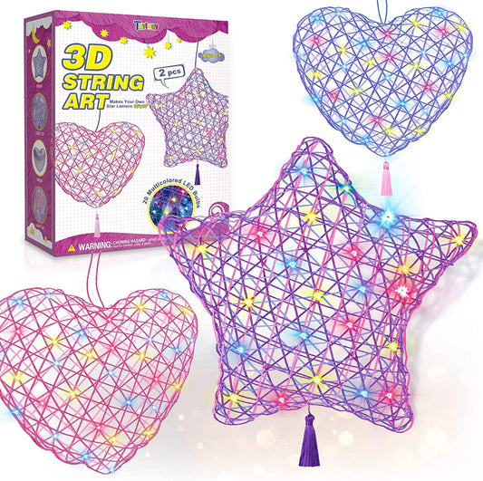 3D String Art Teen Girls Gifts 8 9 10 11 12 Year Old Girl Toys, Crafts for Girls and Boys Ages 8-12, DIY Lantern Arts & Craft Kits for Kids Christmas Birthday Gifts Girl Toys