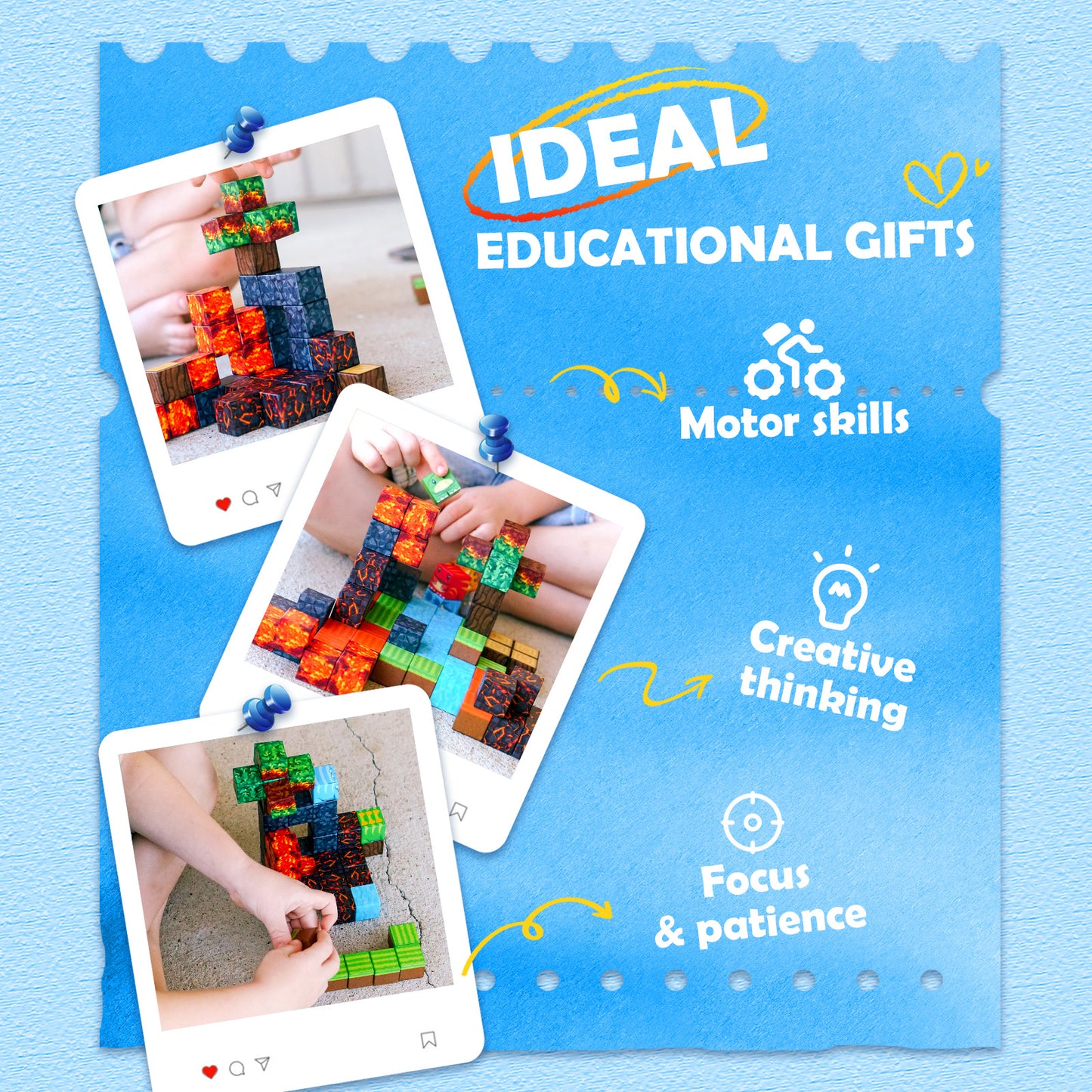 Magnetic Blocks-Build Mine Magnet World Dino Edition, Dinosaur Toys Magnet Building Blocks Jurassic Scenes Kids Toys for Boys 3-5 4-6 6-8 Magnetic STEM Construction Sensory Toddler Kids Games